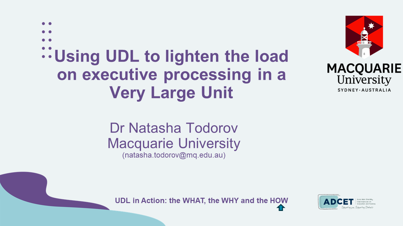 4A. Using UDL to lighten the load on executive processing in a Very Large Unit