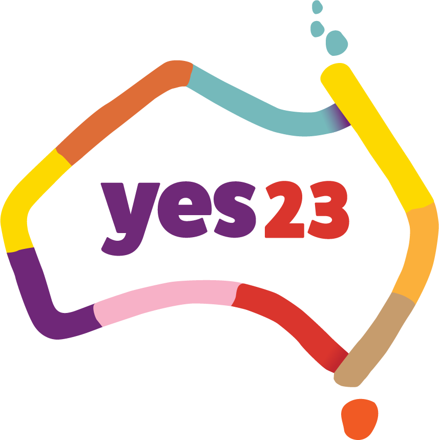 Yes campaign logo - The words 'Yes' written in a stylised Map of Australia