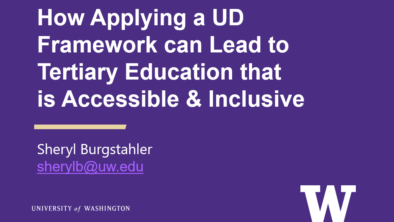 How applying a UDL framework can lead to tertiary education that is accessible and inclusive