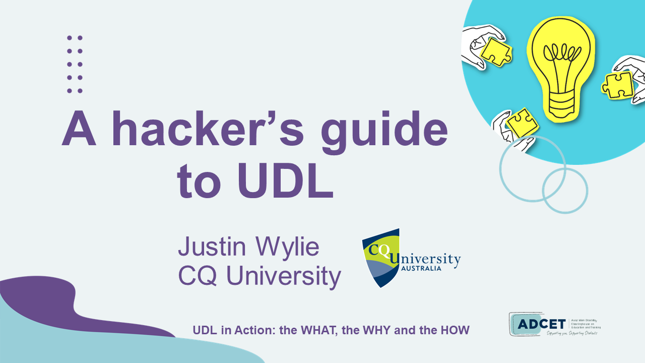 1E. A hacker's guide to UDL - Simple, sustainable & effective UDL strategies