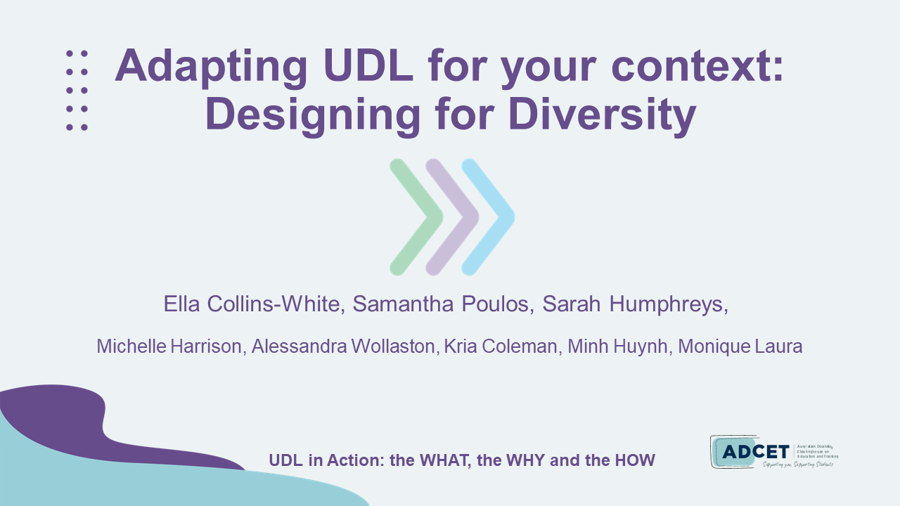 2F. Adapting UDL for your context - Designing for Diversity