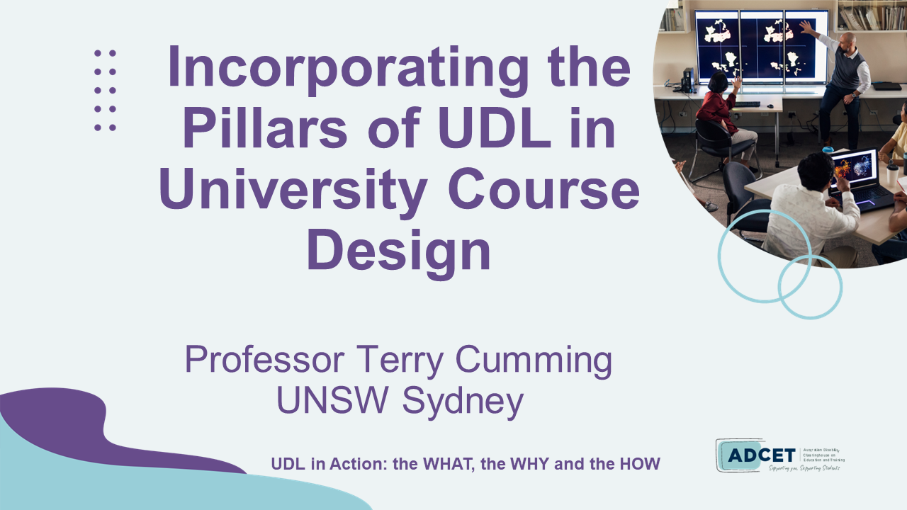4D. Incorporating the Pillars of UDL in University Course Design
