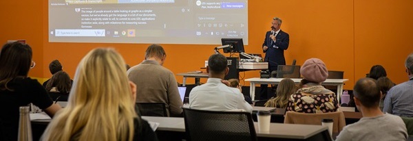 Thomas Tobin presenting at the UDL Symposium