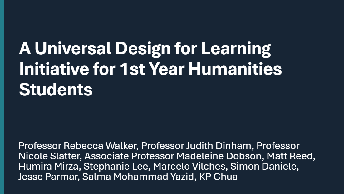 A Universal Design for Learning Initiative for first year Humanities Students