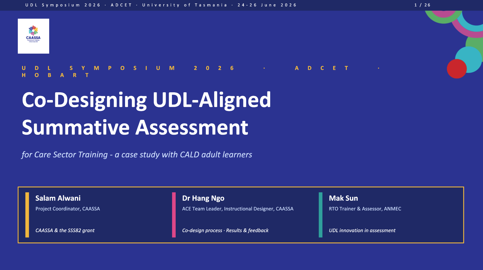 Co‑Designing UDL‑Aligned Summative Assessment for Care Sector Training - A Case Study with CALD Adult Learners
