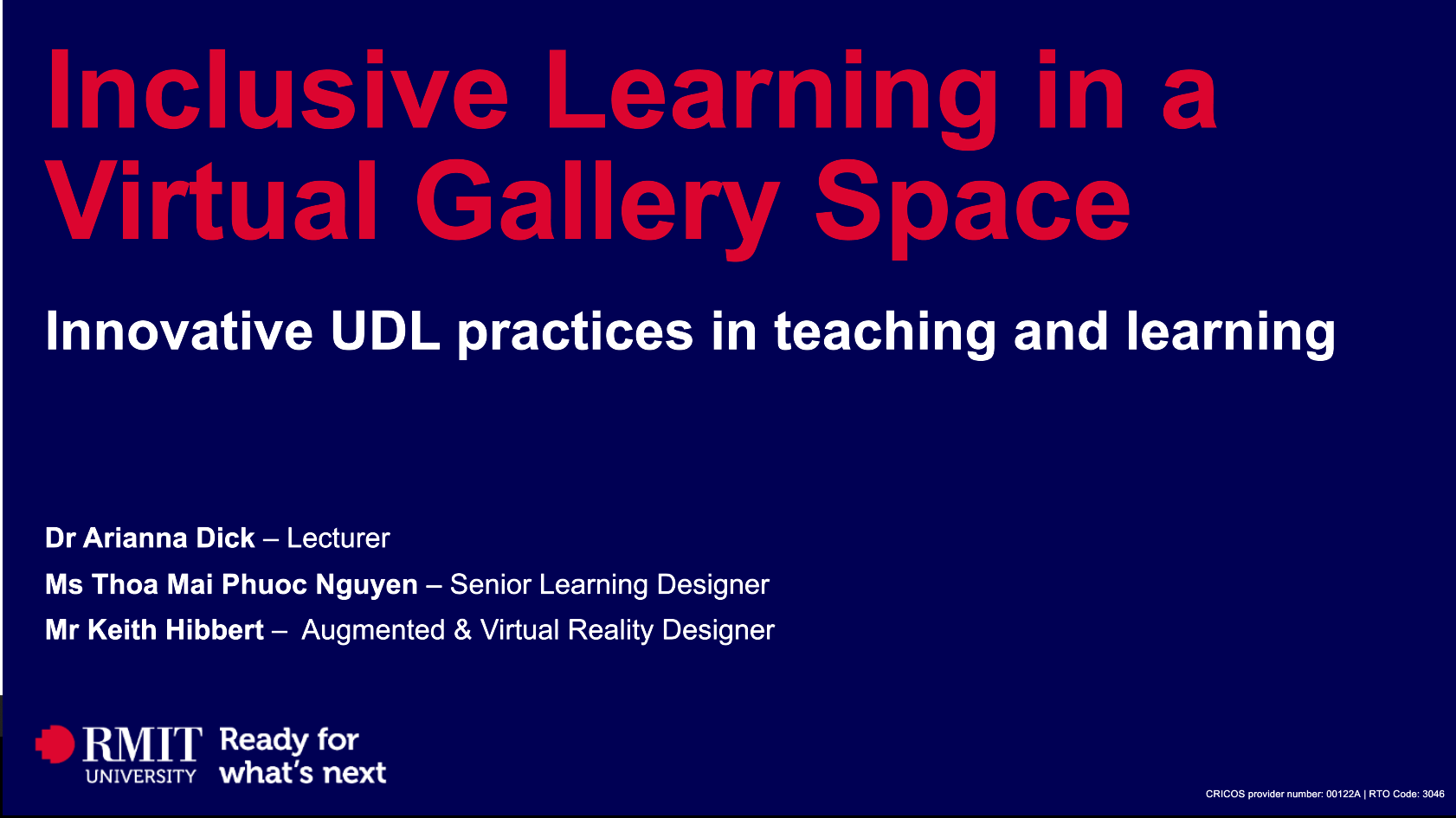 Inclusive Learning in a Virtual Gallery Space