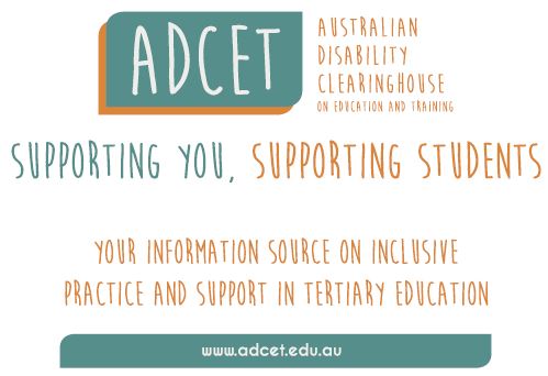 ADCET postcard image. "supporting you, supporting students"