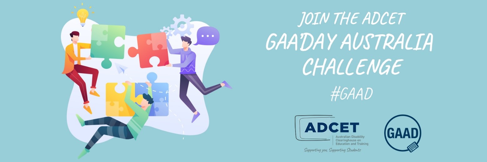 Text reads 'Join the ADCET GAA'Day Challenge" #GAAD
